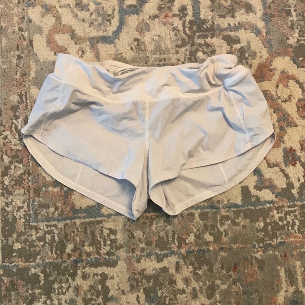 Lululemon White Speed up Shorts 2.5